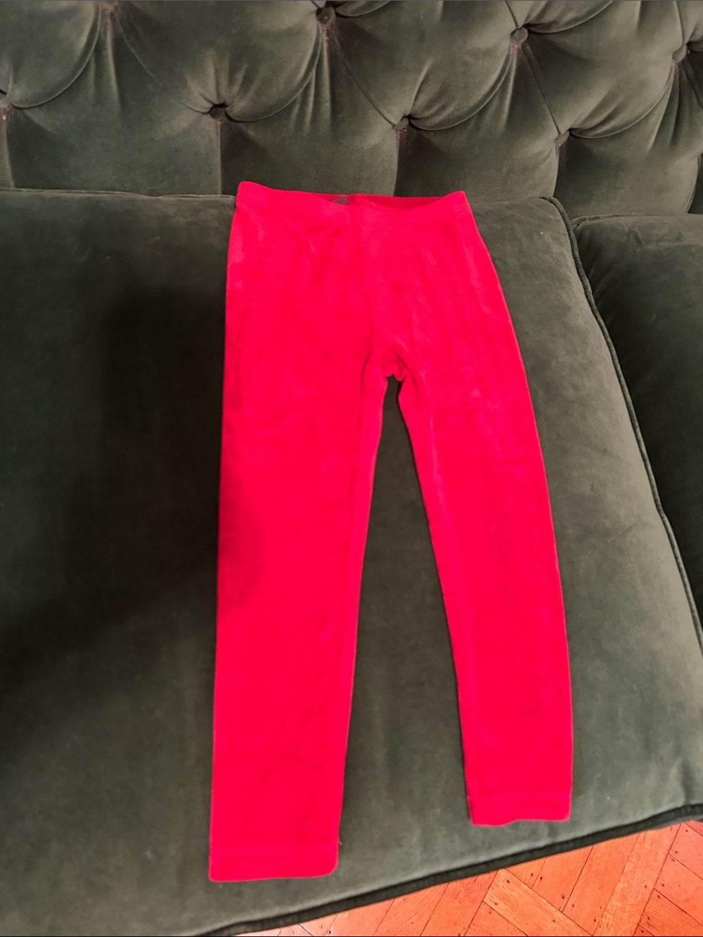Tea Collection Velvet Red Leggings / Size 4